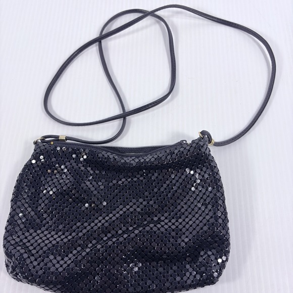 Whiting & Davis Handbags - Vintage Whiting Davis Purse Black metal Mesh Flapper Bag